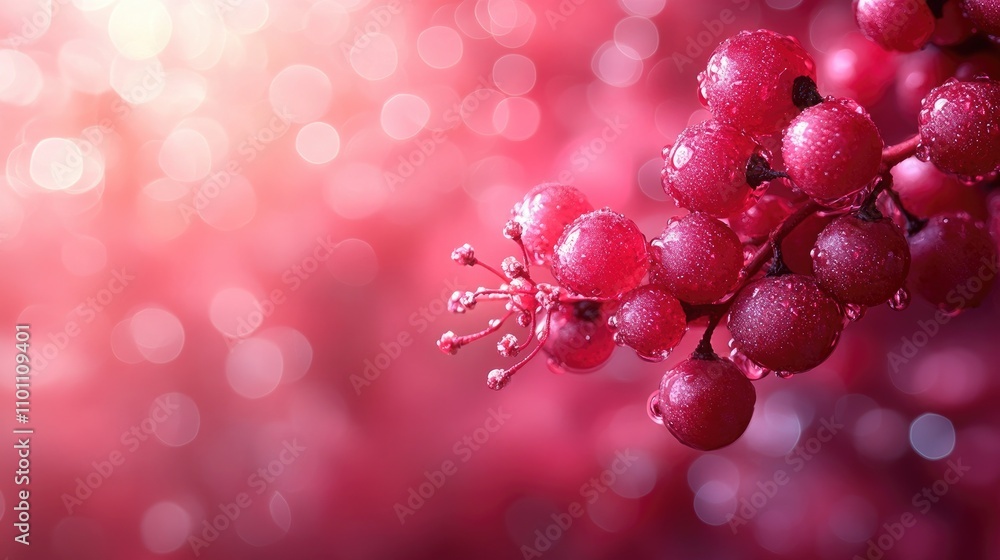 Aufkleber purple grape cluster with dew drops on a soft blurred background creating a dreamy atmosphere ideal 