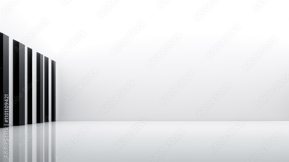 Poster abstract black lines creating depth on a minimalistic white background enhancing modern artistic spa
