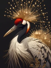 Fototapeta premium Grey crowned crane