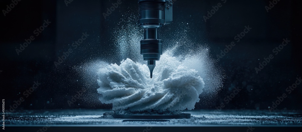 Poster 5 axis cnc milling machine shaping turbocharger component with precision ball end mill in advanced m
