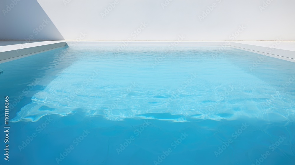 Aufkleber modern minimalist swimming pool with clear blue water and bright white surroundings creating a seren