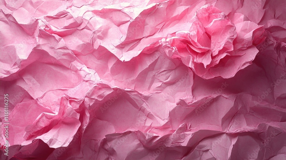 Poster textured pink paper backdrop with crumpled detail ideal for creative projects and background use in 