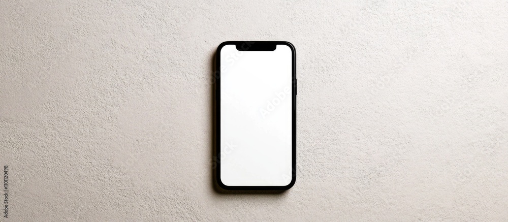 Aufkleber Smartphone with blank display on textured surface showcasing modern technology and communication concepts for advertising and design use.
