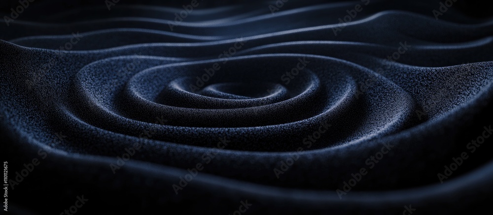 Aufkleber geometric photography of spun pile product creating circular patterns in dark textured fabric