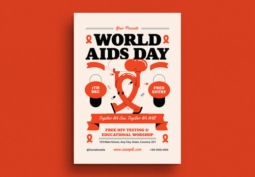 Flat Design World Aids Day Event Flyer