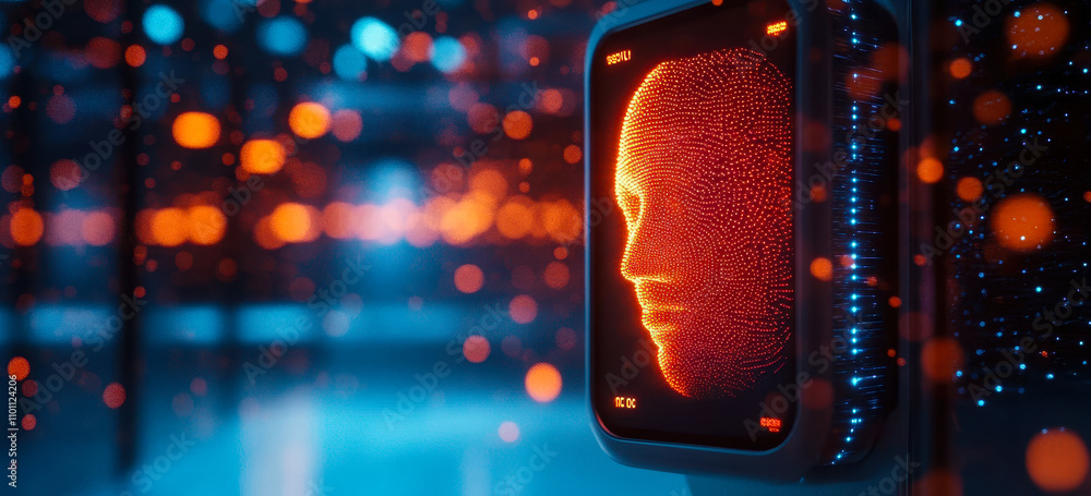 Poster advanced biometric scanner for secure high-tech access with futuristic interface