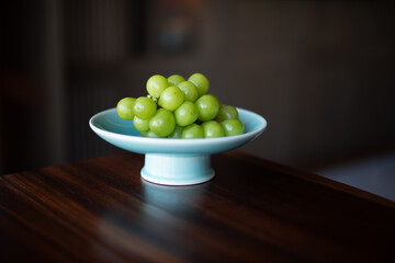 grapes on a table