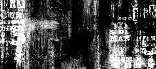 Fototapeta premium Abstract grunge lettering background. Monochrome abstract grunge black and white illustration