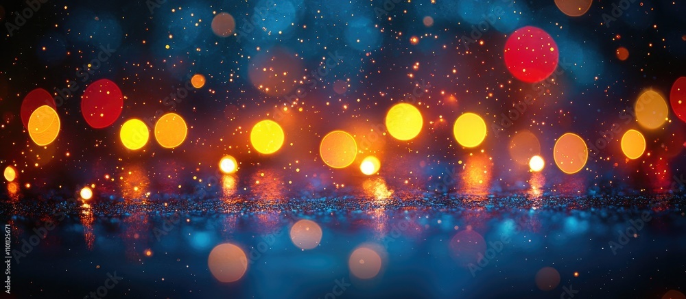 Aufkleber colorful bokeh lights with a blurred background creating a festive atmosphere for holiday celebratio