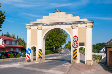 Classicist triumphal arch, Napoleon Gate in Slesin, Greater Poland Voivodeship, Poland