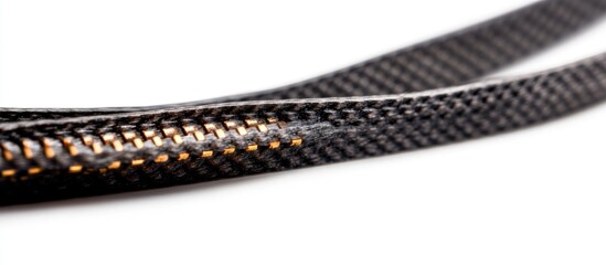 Coded flat ribbon cable isolated on a white background symbolizing electrical engineering connectivity and technological advancements