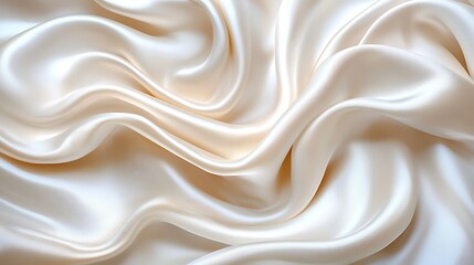 Fototapeta premium Luxurious golden satin fabric creating smooth elegant folds and shiny highlights