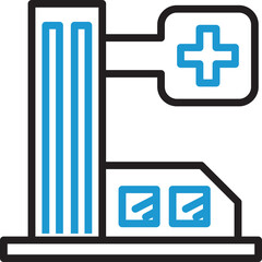 Obraz premium Hospital Building Line Icon 