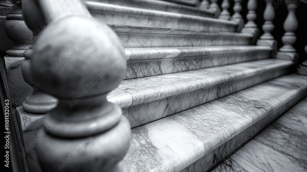 Poster granite bannister details in monochrome ideal for template use in architecture and design projects