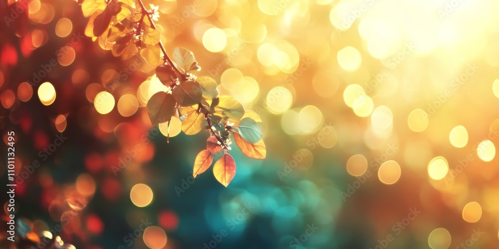 Aufkleber bokeh texture showcasing the vibrant colors of summer and autumn. this captivating bokeh texture bea