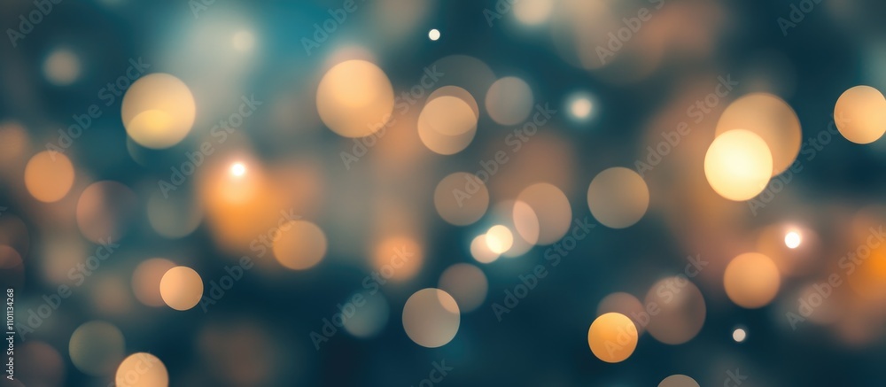 Poster Festive blurred background with shimmering lights and a soft focus fir tree capturing the essence of Christmas ambiance