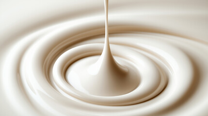 "クリーミーな白い液体を注いでいる."