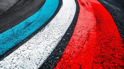 A practical driving course designed with wide turns and clear markings tailored for elderly students Stock Photo with side copy space