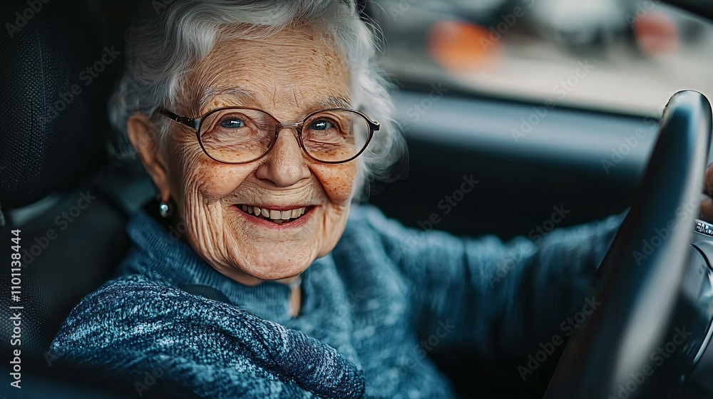 Aufkleber an elderly driver navigating a well-planned obstacle course to enhance confidence behind the wheel s