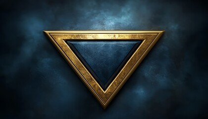 Fototapeta premium Golden Framed Dark Blue Triangle Design