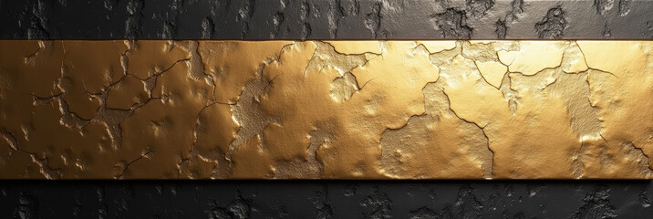 Luxurious gold and textured black art piece