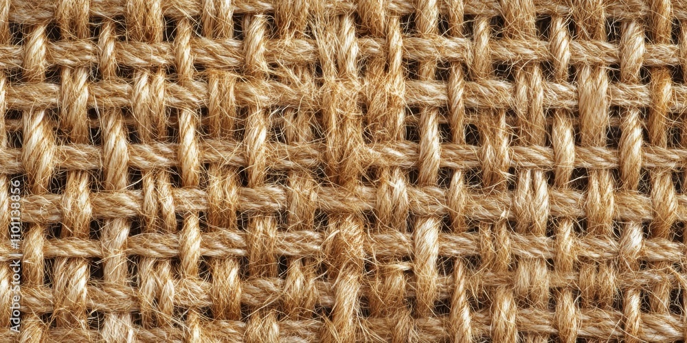 Poster seamless burlap woven texture featuring a close up macro view of jute background, highlighting the i