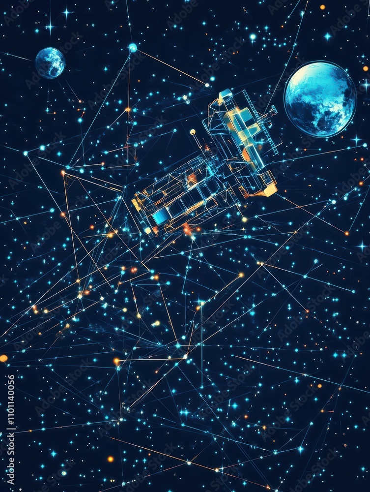 Poster global network communication abstract concept vector illustration set. global web connection, mobile