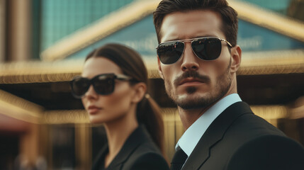 Bodyguard Team at Luxury Las Vegas Casino Entrance