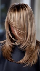 Naklejka premium Close up shot of woman's hairstyle