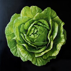 Fototapeta premium A Stunning Close-up of a Fresh Green Lettuce