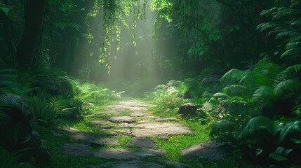 Lush greenery in tranquil