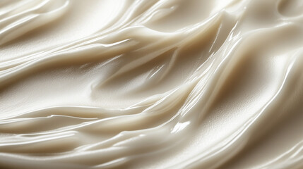 Obraz premium Background made with textured smears of white cream. Body lotion for perfect skin. Copy space for your design. Macrophotography in flat lay style