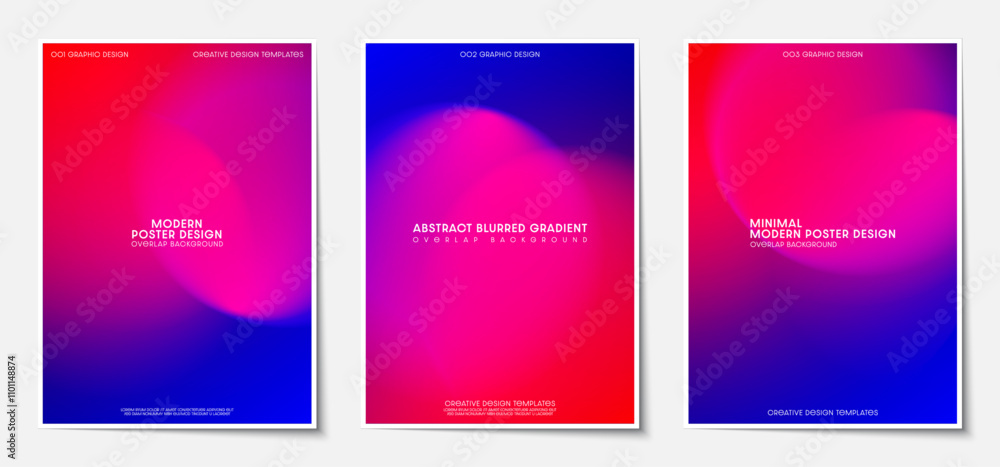 Poster gradient colorful overlap vector design. futuristic design theme for poster and cover design templat