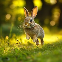 Rabbits can exercise by running around safely and hopping.