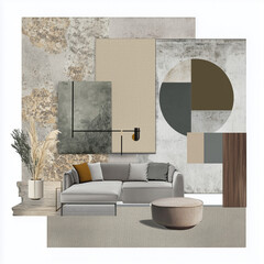 an image for a website for interior design. The image is for a service for interior design services, maybe a moodboard image would look nice. Make it modern 