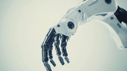 An intricate robotic arm in operation with a focus on its joints and movements, high-tech lab setting with focused lighting, Dynamic style