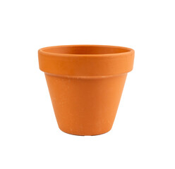 Empty terracotta flower pots, clay garden vase, brown ceramic plant container, terra cotta...