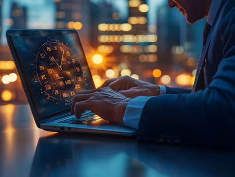 Night City Speedometer Laptop Illustration - Powered by Adobe