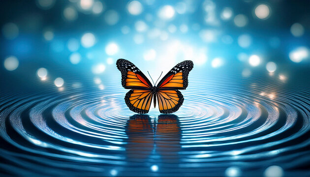 butterfly on the water, butterfly effect concept