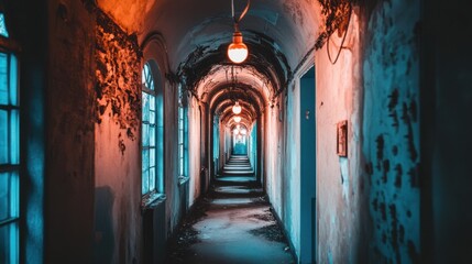 Fototapeta premium The Haunting Allure of an Abandoned Hallway