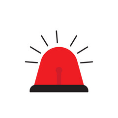 red emergency flashers siren vector icon