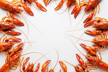 frame of boiled red crayfish
