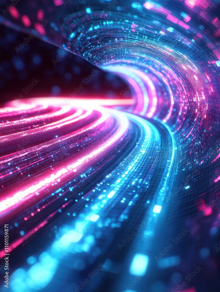 Poster abstract digital polygonal 5g background. internet speed concept. 3d rendering.