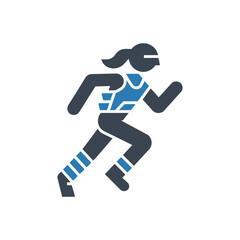 Fototapeta premium Female running silhouette icon
