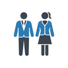 Business couple teamwork icon