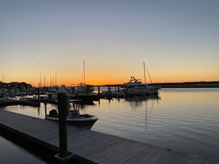 sunset at the marina