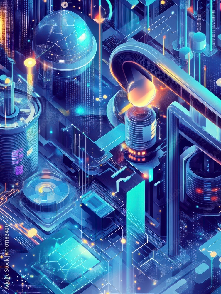 Poster big data abstract concept vector illustration set. analytics and data science, financial data manage