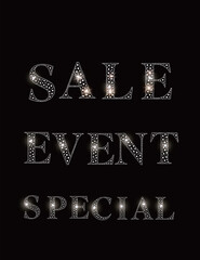 Collection of luxurious glitter text