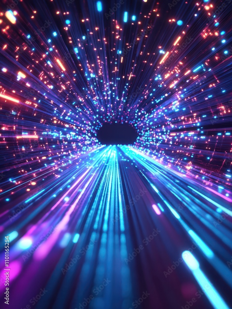 Poster creative glowing 5g internet backdrop. speed and technology concept. 3d rendering.