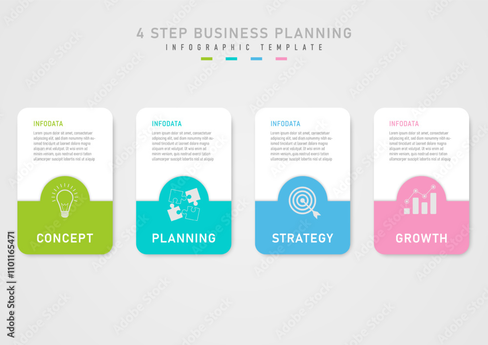 Poster business planning options template infographic the white square at the top has text in the middle. b